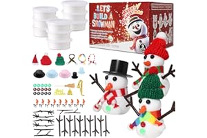 LAHAND 9-Pack Christmas Snowman Crafts Sets for Kids, Modeling Clay Snowman DIY Kit,Christmas Stocking Stuffers for Kids, Perfect for Winter Children's Holiday Party Decoration Gifts