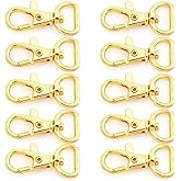 20pcs Swivel Lobster Claw Clasp Trigger Snap Hooks for Purse Making Macrame Lanyard Clip CSPS (1/2 Inch, Gold)
