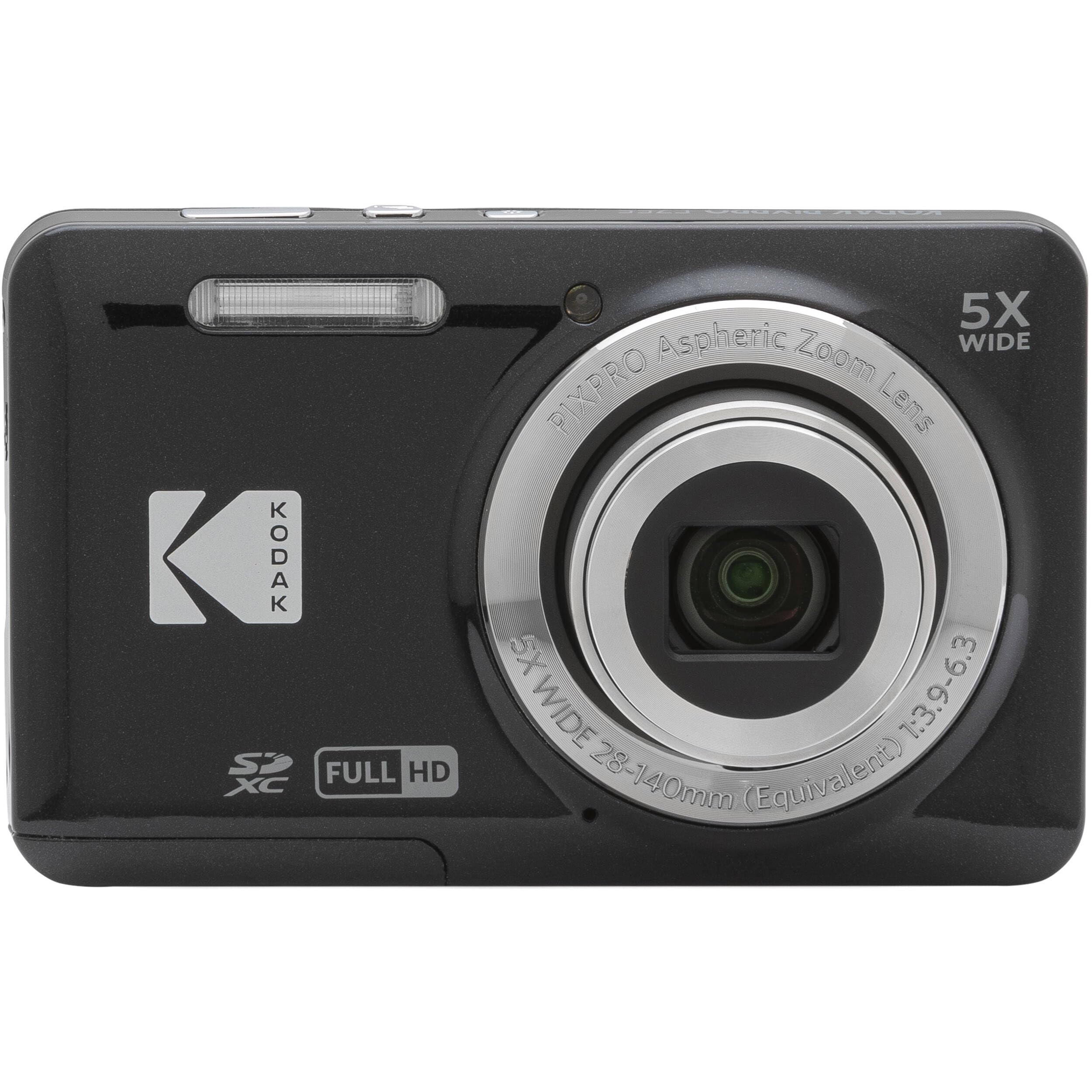 Kodak PIXPRO FZ55 Black 16MP Digital Camera 5X Optical Zoom 28mm Wide Angle 1080P Full HD Video 2.7