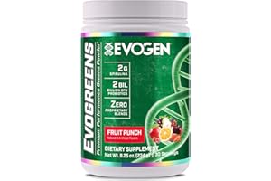 Evogen Evogreens - Super Greens Powder | Promotes Recovery, Wellness & Immune Health | Greens Superfood Powder with Spirulina, Probiotics, Pomanox Pomegranate Extract | Fruit Punch | 30 Servings