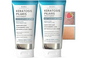 RIDA HAIR RESEARCH INSTITUTE KP Bump Eraser Body Set | Keratosis Pilaris Treatment | Keratosis Pilaris Lotion | Exfoliating Body Scrub | Ingrown Hair Treatment | Bundle Set for Bump, Strawberry Legs, Redness, Dry & Flakey Skin