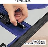 NEWYES Zipper PU Leather Conference Folder A4 Blue Personal Organizer view 6