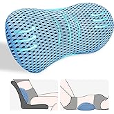 kasney Lumbar Support Pillow, Back Pillow for Low Back Pain Relief, Ergonomic Streamline Car Seat, Office Chair, Recliner and Bed (Blue)