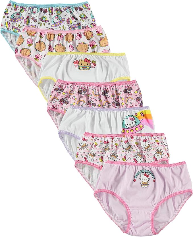 Hello Kitty Girls 7Pack Panties Underwear, Food, 8 Amazon.co.uk Clothing