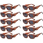 NLEYANB 10-Pack Y2K Sunglasses, Irregular Square Frame UV400 Protection Unisex Party Favors Bulk Accessories (Women & Men)