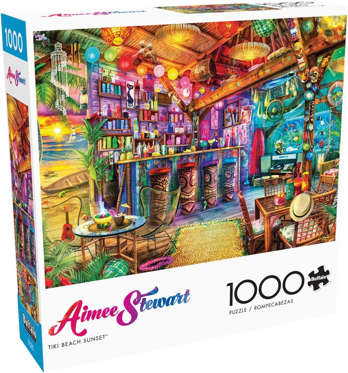 Buffalo Games - Aimee Stewart - Tiki Beach Sunset - 1000 Piece Jigsaw Puzzle