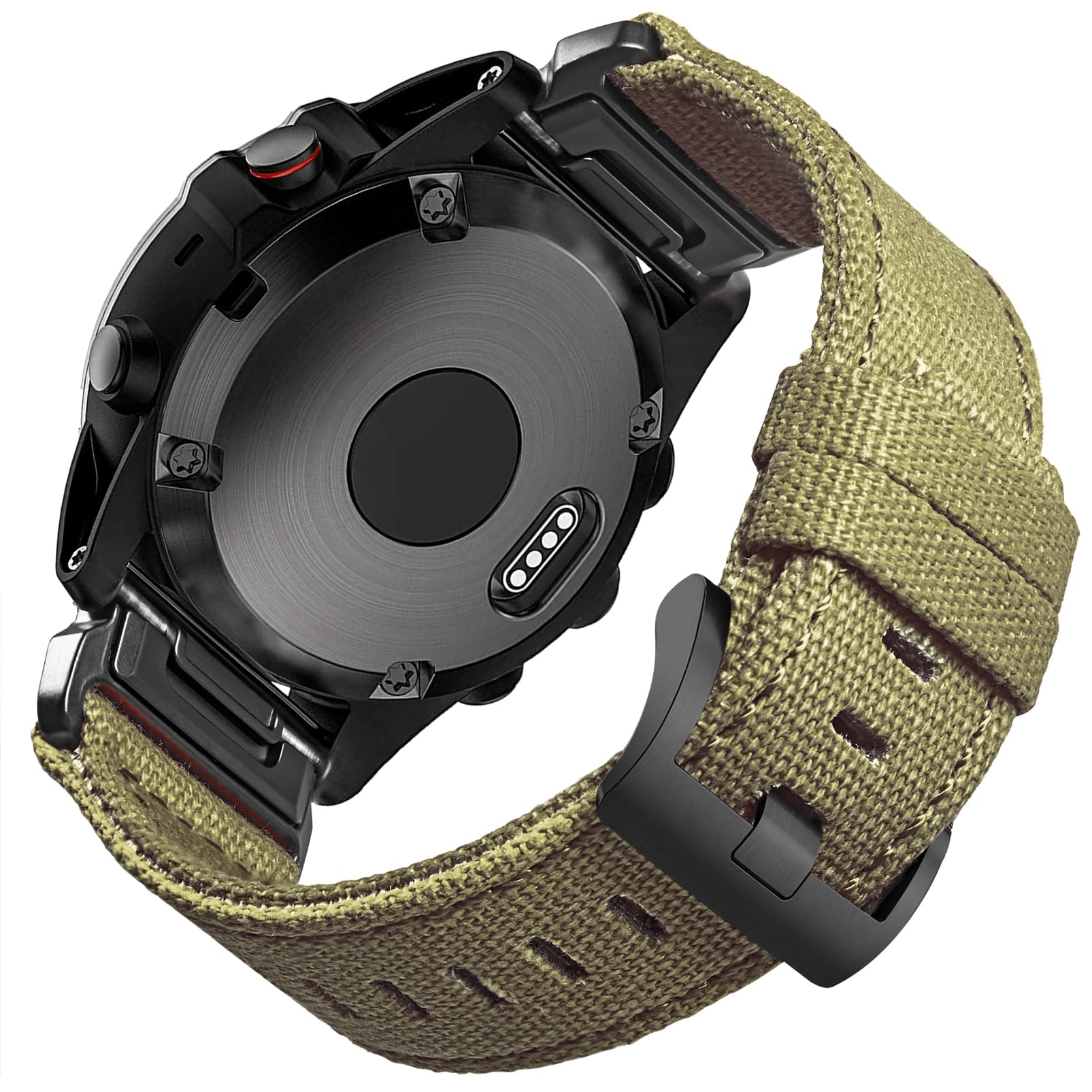 Compatible With Garmin, Canvas Watch Band Sports Strap For Fēnix/Instinct/Tactix/Vivoactive/Approach/MARQ/Quatix/D2/Forerunner/Enduro, Tough Replacement Band For Men, 20/22/26MM