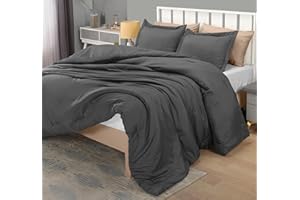 Utopia Bedding King Comforter Set Grey, Comforters King Size 3 Pieces Bedding Comforters Sets, Down Alternative Soft Bed Set, 1 Comforter (90 x 102 inches) 2 Pillow Shams (20 x 36 inches)