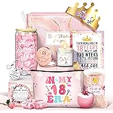 Jumway Birthday Gift Box for 18th Girls - Elegant Coming-of-Age Care Package with 'Sweet 18' Cup, Rose Gold Mirror, Spa Gifts Set - Perfect 18th Birthday Gifts for Daughter, Sister, Teen