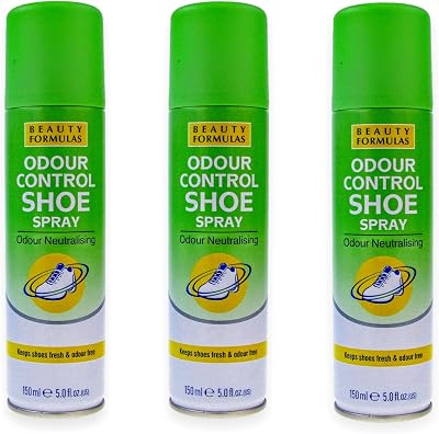 Beauty Formulas Odour Control Shoe Spray 150ml Antibacterial Anti-fungal Pack