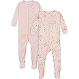 Gerber Baby Girls' 2-Pack Footed Pajamas