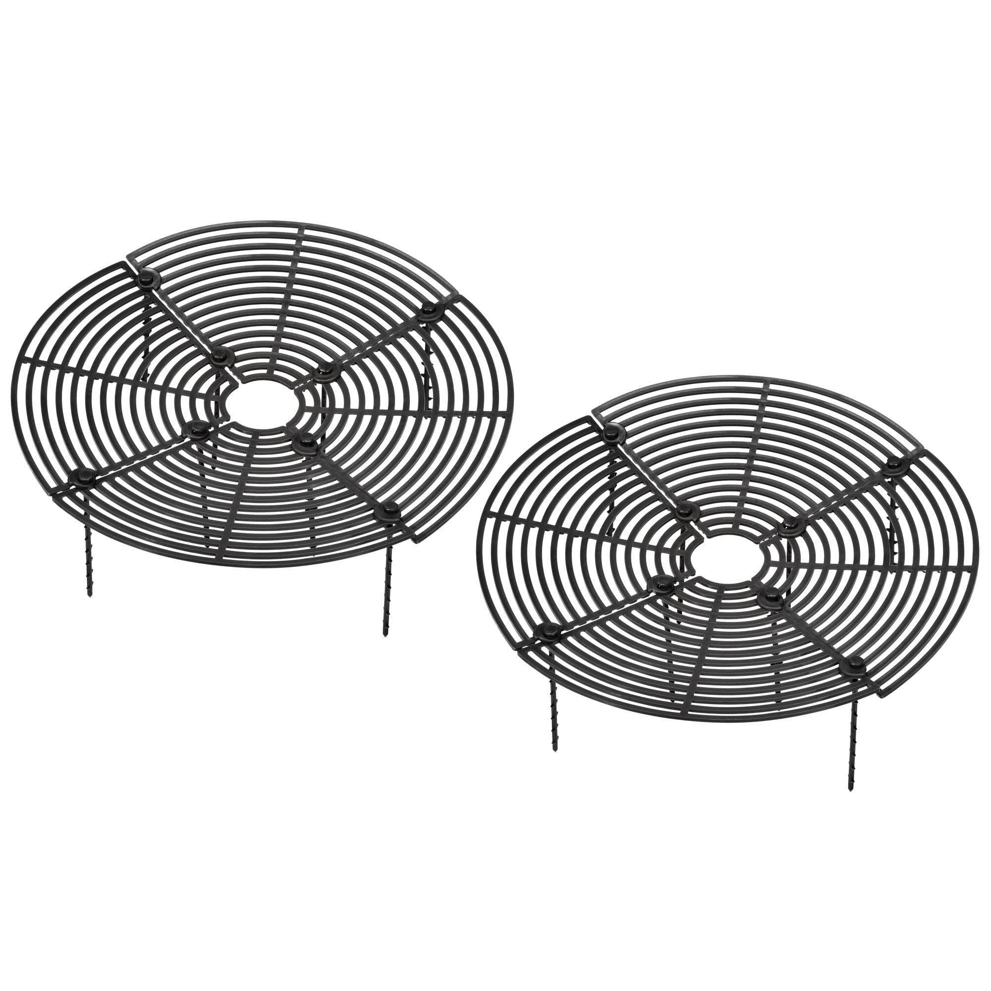 PATIKIL 11.8" Plant Pot Grid, 2 Pack Round ABS Flowerpot Soil Protector Cover, Black