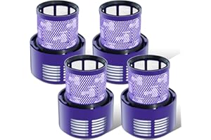 NUKISA Vacuum Filter Replacement Parts Compatible with Dyson Cyclone V10 Series, V10 Total Clean, V10 Absolute, V10 Animal, V10 Motorhead, SV12 Vacuums, Compare to Part 969082-01 (V10-4 Pack)