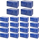 Blue Moving Bags - 20 Pack Extra Large Heavy Duty Storage Bags With Zipper & Reinforce Handles | 29x14x13 Inch Moving Tote Bags Bulk For Clothing, Shoes, Travel