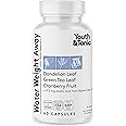 Youth & Tonic Natural Water Weight Away – Herbal Diuretic Pills for Bloating, Water Retention & Swelling Support for Women & Men – 60 Caps with Dandelion, Potassium, Green Tea & Apple Cider Vinegar