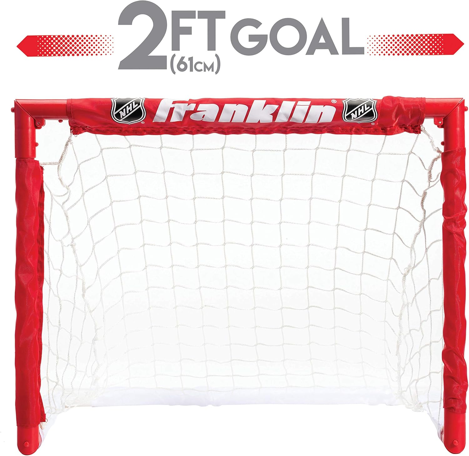 Franklin Sports Kids Folding Hockey 2 Goal Set - NHL - Street Hockey & Knee Hockey - Includes 2 Adjustable Hockey Sticks, 2 Knee Hockey Sticks, 2 Hockey Balls - 24 x 19 x 19 Inch Goal: Sports & Outdoors
