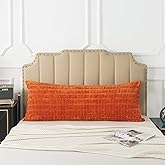 KAIANG Pack of 1 Corduroy Soft Soild Decorative Square Body Pillow Covers Set Cushion Cases Pillowcases for Sofa Bedroom 20 x 54 Inch 51 x 137 cm (Body Size, Orange)