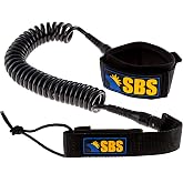 SBS Paddleboard Leash &ndash; 10ft Coiled SUP Leash with Comfortable Ankle Cuff &ndash; Durable, Tangle-Free Surf Leash for Stand Up Paddleboards