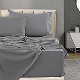 LUX Décor Twin Sheet Set - 3 Piece Ultra-Soft Microfiber Bed Sheets with Flat Sheet, 16 Inches Deep Pocket Fitted Sheet & Pillowcase, Cooling & Breathable, Hotel Luxury, Oeko-TEX - Dark Grey