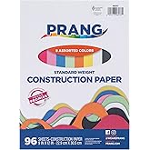 Prang (Formerly Art Street) Lightweight Construction Paper, 8 Assorted Colors, 9" x 12", 96 Sheets