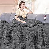 LUZARTA Heated Blanket Full Size 72"X84" Grey - Soft Double Sided Sherpa Electric Blanket Full Size with LED Display, 6 Heating Levels & 10 hrs Timer, Machine Washable & Fast Heating, Gift for Women