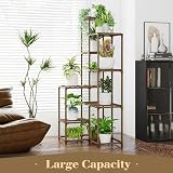Bamworld 54.7 Tall Corner Plant Stand Indoor Outdoor Wooden Tiered Rack view 2