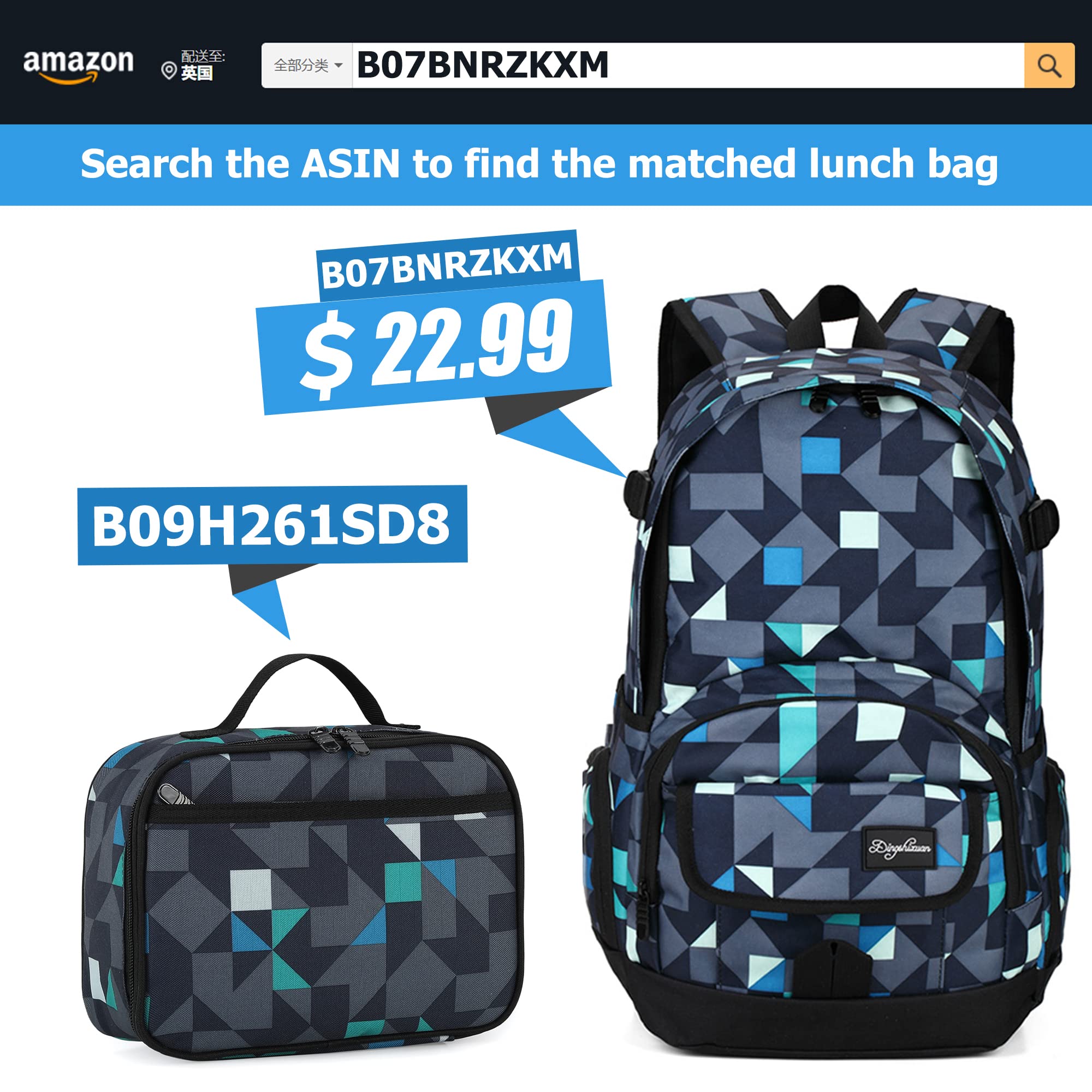 rickyh style School Backpack Travel Bag for Men & Women Lightweight College Back Pack with Laptop Compartmen