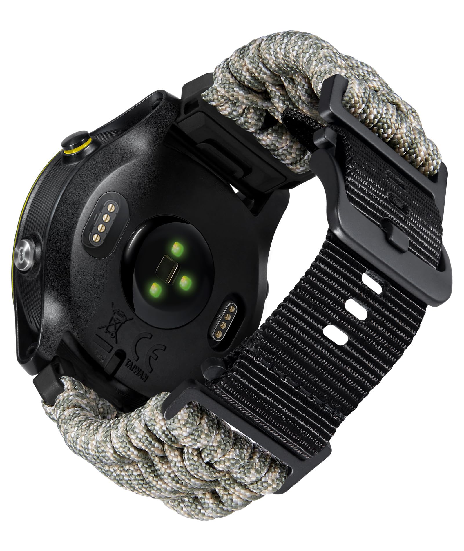 BINLUN Compatible With Garmin Watch Strap 20mm 22mm 26mm, Heavy-Duty Braided 550 Paracord Nylon Sport Replacement Bands Design for Quickfit Fenix/Fit for Forerunner/for Instinct/for Quatix/for MARQ