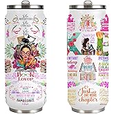 YOPIGOT Book Lovers Gifts Stainless Steel Tumbler,Bookish Gifts Coffee Mug with Lid,Bookworm Tumbler,Book Accessories Librarian Gift for Women Girls Daughter 17 Oz