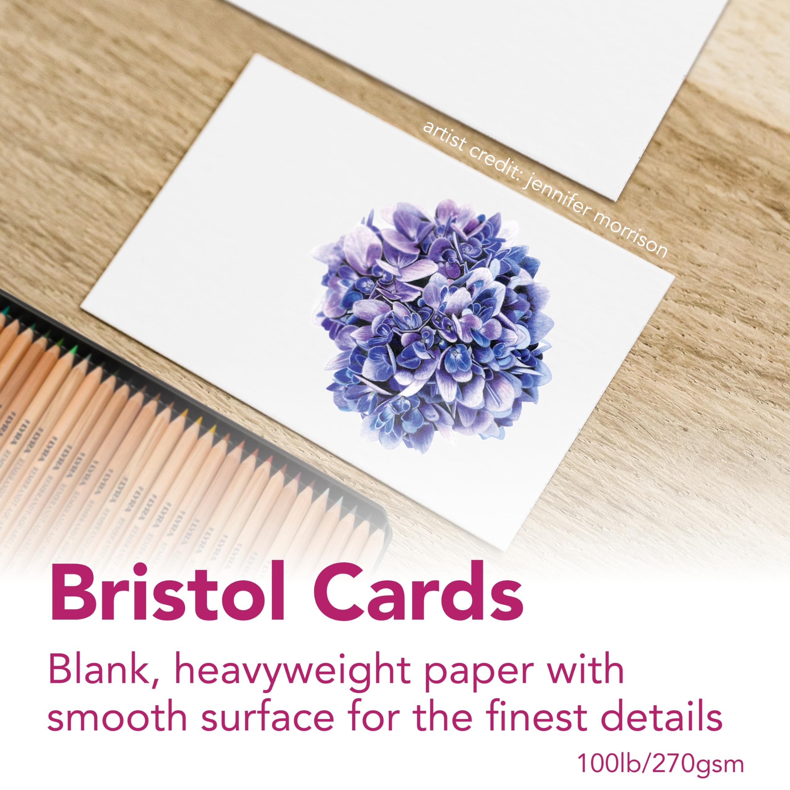 Strathmore 300 Series Bristol Cards, Smooth, 5x6.875 inches, 6 Cards & Envelopes - Custom Greeting Cards for Weddings, Events, Birthdays, Holidays