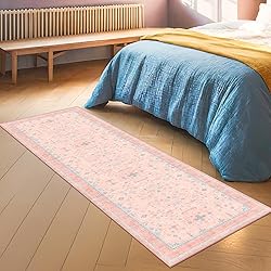 Washable Pink Hallway Runner Rug, 2x6 Area Rugs for