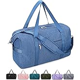 Narwey Carry on luaggage 22x14x9 Airlines Approved Foldable Carry on Bag Travel Duffel Packable Duffle with Wet Pocket Overnight for Women and Men 40L (Navy Blue)