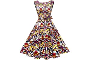 Hanpceirs Women's Boatneck Sleeveless Swing Vintage 1950s Cocktail Dress New