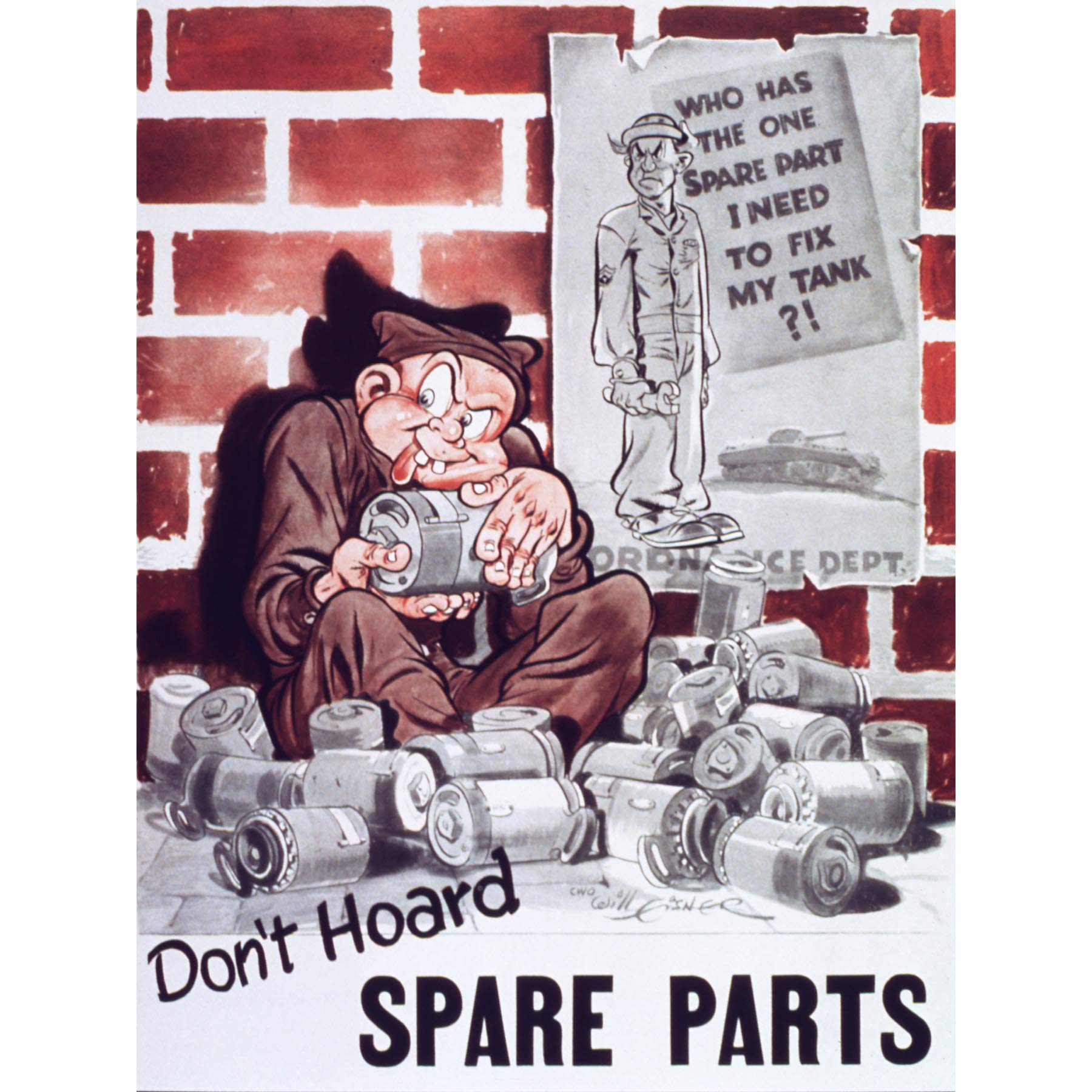 Eisner War WWII USA Don't Hoard Spare Parts Advert Premium Wall Art Canvas Print 18X24 Inch
