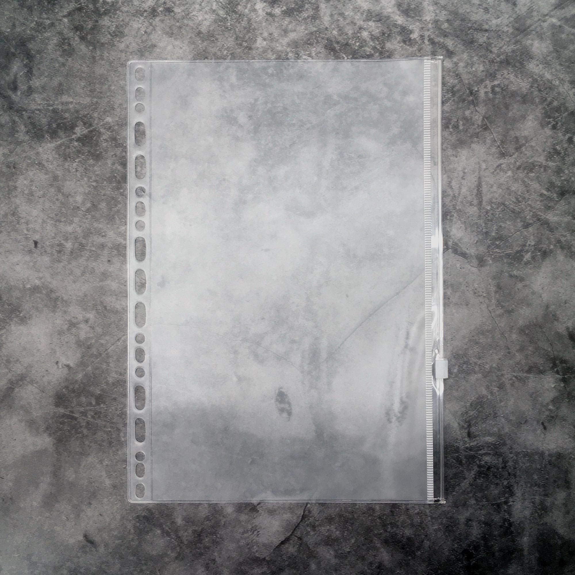 B5 9-Rings 26- Rings DIY Clear Plastic Round Ring View Binder Binding Cover Protector Loose Spiral Notebook Cover Hoder (Zip Pouch, 9 Holes)