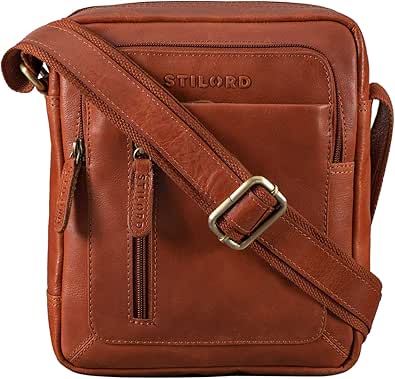 STILORD 'Yael' Bolso De Cuero Pequeño Señoras Embrague Vintage Cuero Real Bolso De Mujeres Retro Bolso De Mujeres Elegante, Color:kara - Cognac