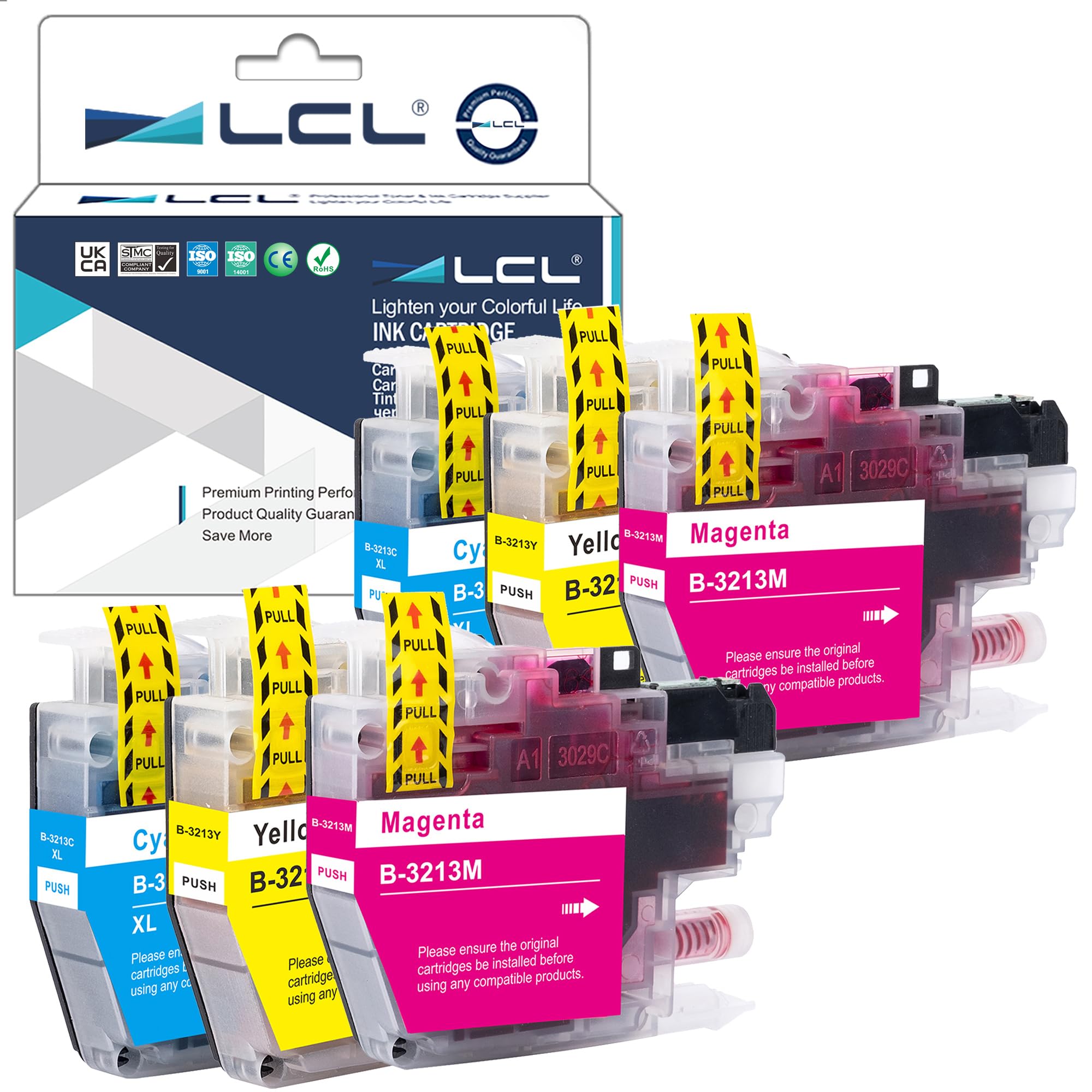 LCL LC3213 Ink Cartridge Replacement for Brother LC3213 LC-3213 LC-3211 LC-3211 XL LC3213C LC3213M LC3213Y for MFC-J890DW MFC-J895 MFC-J497DWDCP-J772DW DCP-J770 DCP-J774DW MFC-J890DW (2C2M2Y)