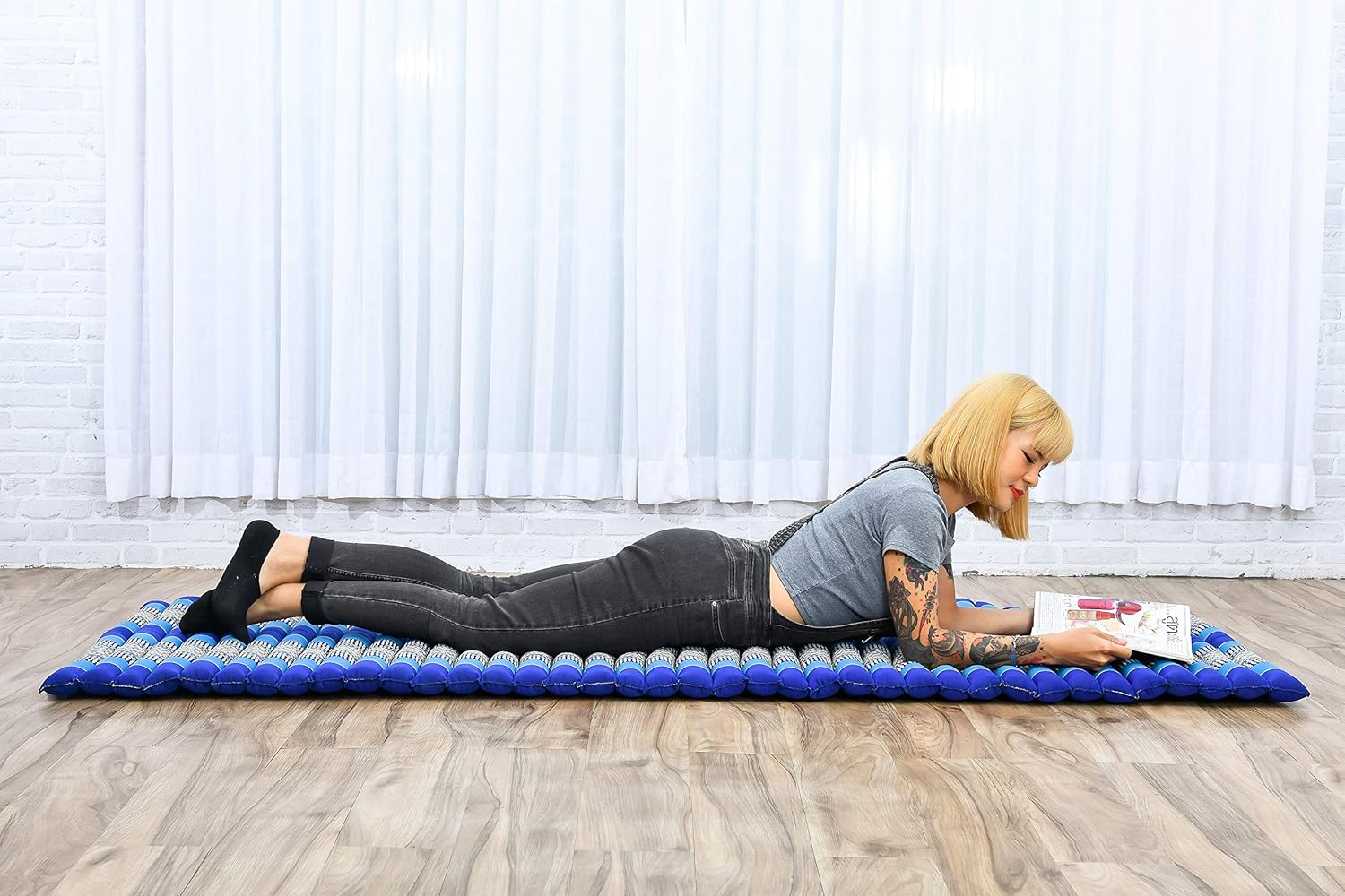 Leewadee Rollable Floor Mat M, Comfortable and Rollable Thai Mattress, Soft Massage Mat Filled with Eco-Friendly Kapok - Image 4