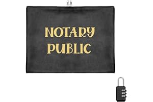 Spakon 1 Pcs Notary Bag with Lock, 13 x 10.6 Inches Heavy Duty Notary Supply Bag for All Journal, Stamp, Document, Embosser, Ink Pad and Valuables Storage, Black