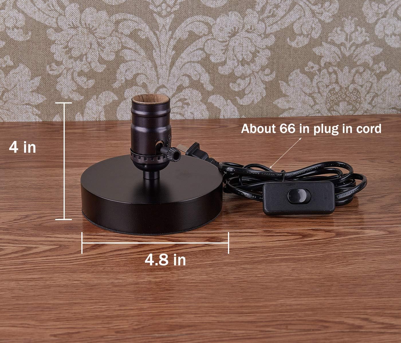 Vintage Table Lamp Base Licperron E26 E27 Industrial Vintage Desk Lamp with Plug in Cord On/Off Switch Bedside Lamp Holder for Home Lighting Decor: Home Improvement