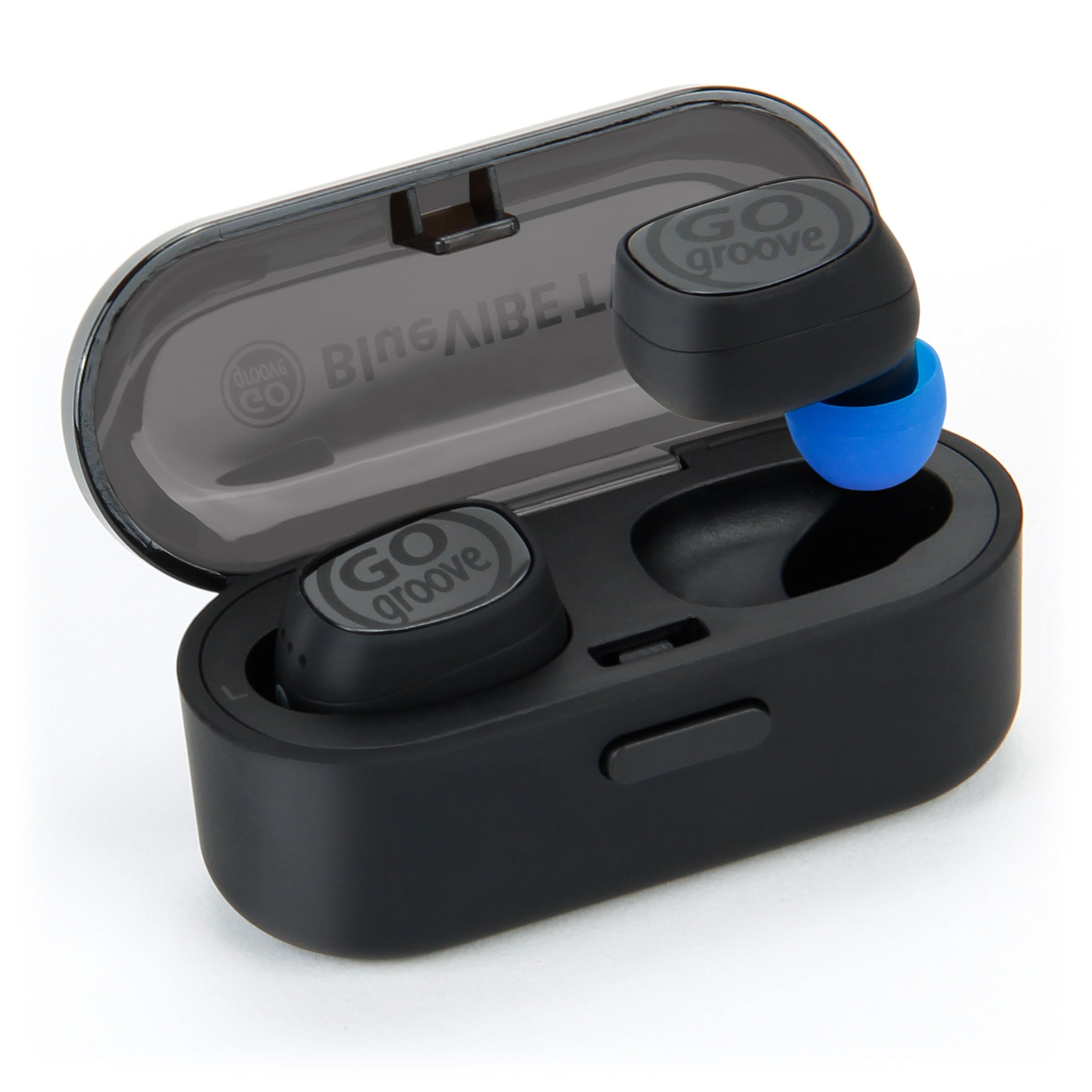 GOgroove TWS Mini Sport Earbuds Charging Earphones Aans Bluetooth Wire with Mic - Sweatproof Earphones with IPX5 Water Protection, HD Microphone, Travel Case Charging 12 Hours