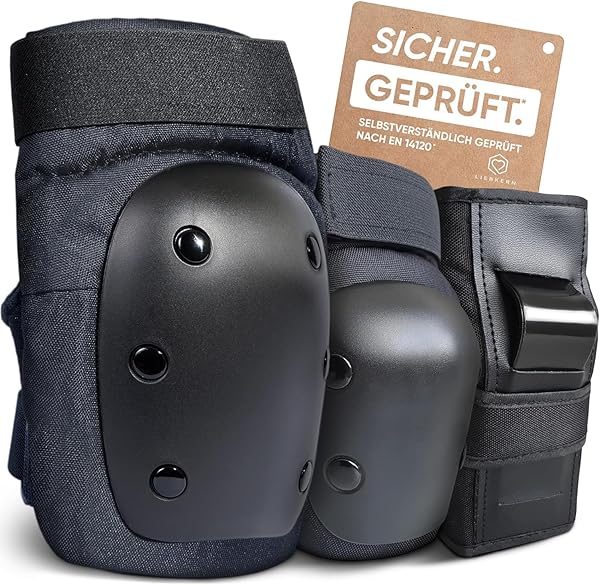 Liebkern Skate Protektoren Set für Erwachsene & Kinder [unisex] - Ideal für Inliner, Skateboard, Scooter - Schoner Inliner Erwachsene Knieschoner Inliner Schoner Erwachsene Schoner Set Erwachsene