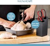 KitchenCraft Kitchen Scissors Set with Block 4 Piece Multi Purpose Shears Black view 5