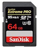 Tarjeta de memoria SanDisk Extreme PRO SDXC de 64 GB con hasta 95 MB/s, Class 10 y U3 y V30