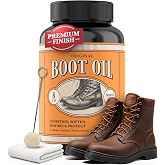 Leather Boot Oil for Work &amp; Cowboy Boots &ndash; Deep-Conditioning Formula, Restore and Protects Dry, Cracked Leather Boots &amp; Shoes