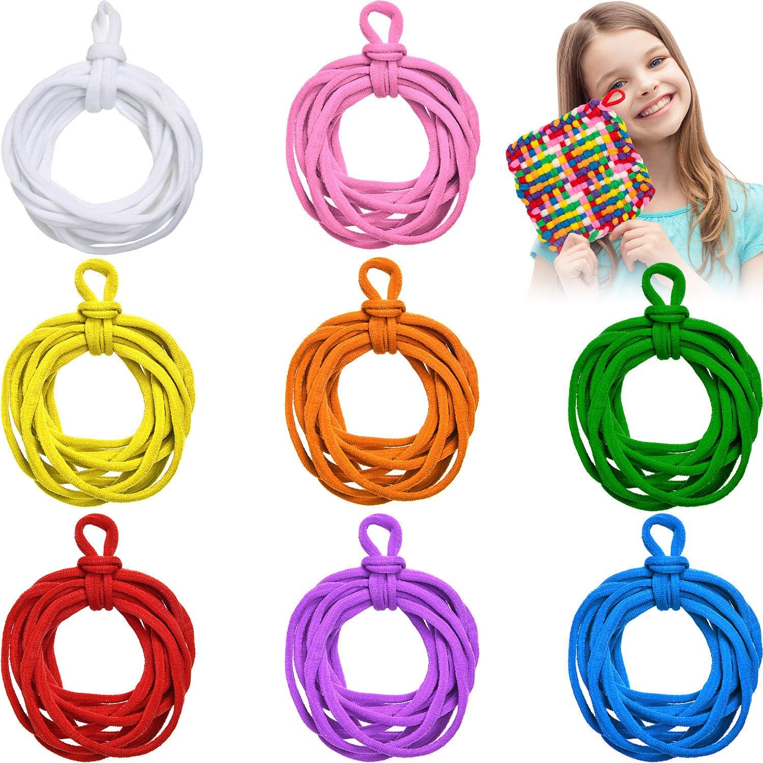 Blulu 288 Pieces Loom Potholder Loops Weaving Loom Loops Weaving Craft Loops with Multiple Colors for DIY Crafts Supplies, Compatible with 7 Inch Weaving Loom(288 Pieces)
