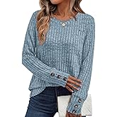 AUTOMET Women's Long Sleeve Shirts Fall Sweaters Lightweight Cute Tunic Tops Trendy Fashion Clothes 2026 Outfits