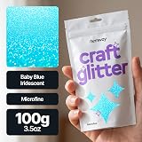Hemway Baby Blue Iridescent Glitter 100g Microfine for Resin Nails Crafts view 2