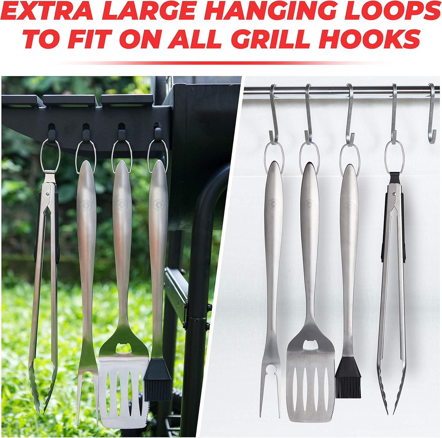 Alpha Grillers Heavy Duty BBQ Grilling Tools Set. Extra Thick Stainless Steel Spatula, Fork, Basting Brush & Tongs. Gift Box Package. Best for Barbecue & Grill. 18 Inch Utensils Turner Accessories : Garden & Outdoor