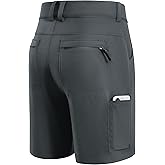 FitsT4 Sports Mens Shorts 7 Inch Inseam Stretch Water Resistant Hiking Cargo Shorts with Elastic Waistband